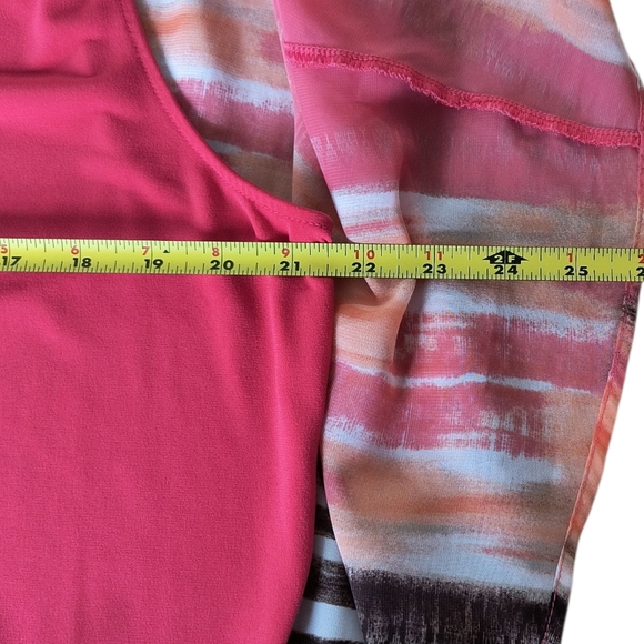 Chico's Pink and Orange Patterned Tunic Size 3 (US Size XL) - Picture 4 of 8
